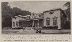 Grange, Rondebosch, niedaleko Kapsztadu, dom pana Rhodesa, zniszczony przez ogień autorstwa English Photographer