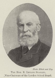 Szanowny E Lyulph Stanley, wiceprzewodniczący London School Board autorstwa English Photographer