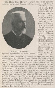 Honorowy JH Turner, mianowany pełnomocnikiem generalnym Kolumbii Brytyjskiej autorstwa English Photographer