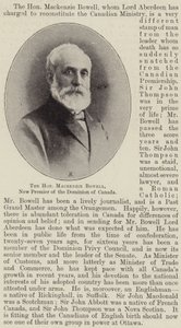 Czcigodny Mackenzie Bowell, nowy premier Dominium Kanady autorstwa English Photographer