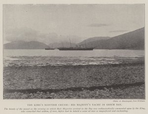 Kings Scottish Cruise, jacht Jego Majestys w Onich Bay autorstwa English Photographer