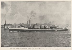 Najnowszy niszczyciel łodzi torpedowych Mishap, HMS Wizard, uszkodzony w pobliżu Portsmouth 5 grudnia autorstwa English Photographer