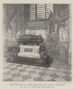 Pomnik Lorda Leightona w St Pauls, odsłonięty przez Sir E J Poyntera, 19 lutego autorstwa English Photographer