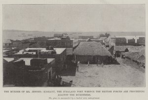 Morderstwo pana Jennera, Kismayu, port Jubaland, z którego siły brytyjskie postępują przeciwko mordercom autorstwa English Photographer