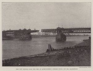 Nowy most nad Dee w Queensferry, otwarty 2 czerwca przez pana Gladstone autorstwa English Photographer