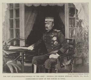 Nowy kwatermistrz generalny armii, generał Sir George Stewart White, VC, GCB, głównodowodzący sił zbrojnych w Indiach autorstwa English Photographer
