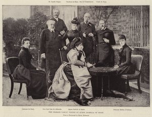Rodzina orleańska odwiedzona przez królową hiszpańską Izabelę autorstwa English Photographer