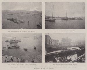 Podnoszenie zatopionego pogłębiarki, Canton River, w Hong-Kongu, kapitan Percy Scott autorstwa English Photographer