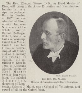 Wielebny dr Warre, członek Komisji Edukacji Wojskowej autorstwa English Photographer