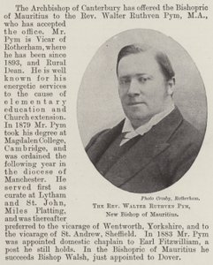 Wielebny Walter Ruthven Pym, nowy biskup Mauritiusa autorstwa English Photographer