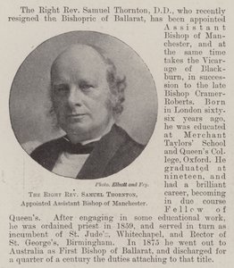 Właściwy wielebny Samuel Thornton, mianowany zastępcą biskupa Manchesteru autorstwa English Photographer