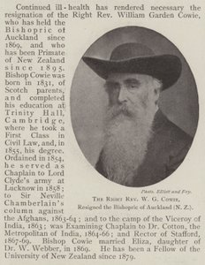 The Right Reverend WG Cowie, zrezygnował z biskupstwa Auckland (Nowa Zelandia) autorstwa English Photographer