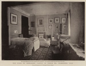Pokój w zamku Hawarden, w którym zmarł pan Gladstone autorstwa English Photographer