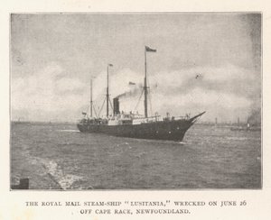 Parowiec Royal Mail Lusitania, zatonął 26 czerwca u wybrzeży Cape Race, Nowa Fundlandia autorstwa English Photographer