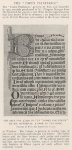 Sprzedaż za 5250 funtów Codex Psalterum przez pana Quaritcha, stronę księgi autorstwa English Photographer