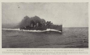 Niszczyciel łodzi torpedowych HMS Viper, poruszający się z rekordową prędkością 35,5 węzła, czyli prawie czterdziestu jeden mil statutowych na godzinę autorstwa English Photographer