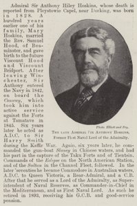 Nieżyjący już admirał sir Anthony Hoskins, były pierwszy lord marynarki Admiralicji autorstwa English Photographer