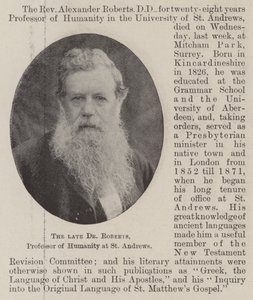 Nieżyjący już dr Roberts, profesor nauk humanistycznych w St Andrews autorstwa English Photographer