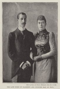 Nieżyjący książę Clarence i księżniczka May of Teck autorstwa English Photographer
