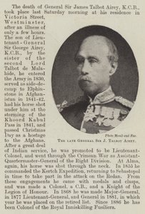 Nieżyjący już generał Sir J Talbot Airey autorstwa English Photographer