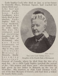 Zmarła lady Sophia Cecil, córka czwartego księcia Richmond autorstwa English Photographer