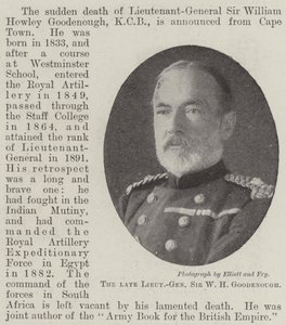 Nieżyjący generał porucznik Sir WH Goodenough autorstwa English Photographer