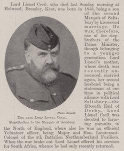 Nieżyjący już lord Lionel Cecil, przyrodni brat markiza Salisbury autorstwa English Photographer