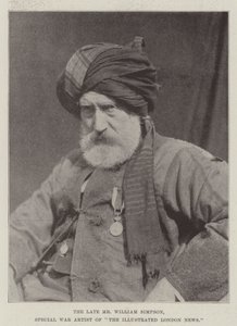 Nieżyjący już pan William Simpson, specjalny artysta wojenny The Illustrated London News autorstwa English Photographer