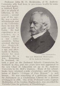 Nieżyjący już profesor Meiklejohn z Uniwersytetu St Andrews autorstwa English Photographer