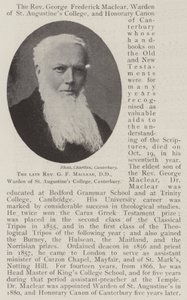 Nieżyjący już wielebny GF Maclear, DD, Warden of St Augustines College w Canterbury autorstwa English Photographer