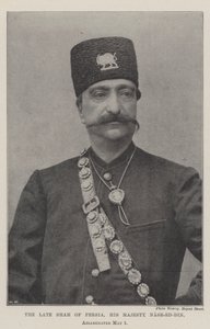 Nieżyjący Szach Persji, Jego Wysokość Nasr-ed-Din, zamordowany 1 maja autorstwa English Photographer