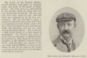 Nieżyjący już Sir Everett Millais, Baronet autorstwa English Photographer
