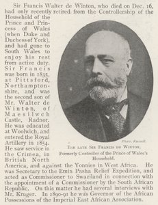 Nieżyjący już sir Francis de Winton, były kontroler domu księcia Walii autorstwa English Photographer