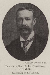 Nieżyjący już Sir H L Thompson, KCMG, gubernator St Lucia autorstwa English Photographer