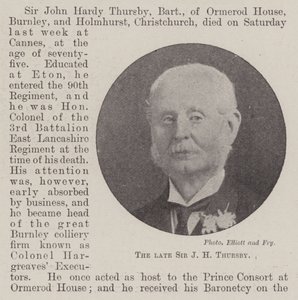 Nieżyjący Sir JH Thursby autorstwa English Photographer