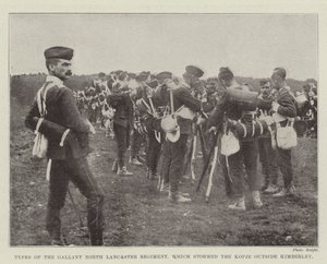Rodzaje Gallant North Lancaster Regiment, który szturmował Kopje poza Kimberley autorstwa English Photographer