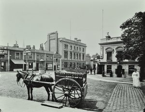 Upper Richmond Road, na zachód od Putney High Street, pokazuje pojazd konny na pierwszym planie, 1880 autorstwa English Photographer
