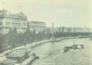 Victoria Embankment, Westminster LB: patrząc na północ od mostu Hungerford, 1895 autorstwa English Photographer