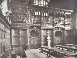 Widok wnętrza sali środkowej świątyni, Londyn, 1885 r. autorstwa English Photographer