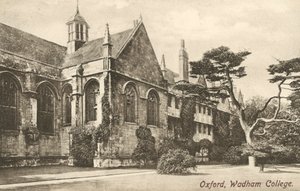 Wadham College, Oxford, Oxfordshire (czarno-białe zdjęcie) autorstwa English Photographer