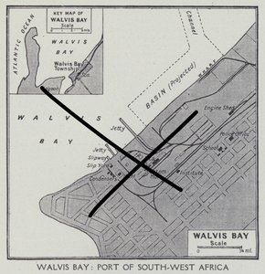Walvis Bay, Port Afryki Południowej (zdjęcie czarno-białe) autorstwa English Photographer