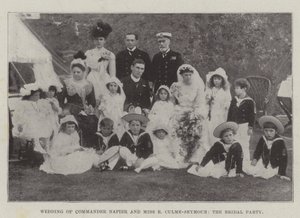 Ślub komandora Napiera i panny E Culme-Seymour na weselu autorstwa English Photographer