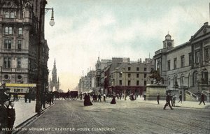Wellington Memorial and Register House, Edynburg (kolorowe zdjęcie) autorstwa English Photographer