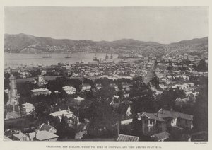 Wellington w Nowej Zelandii, dokąd książę Kornwalii i Yorku przybywa 18 czerwca autorstwa English Photographer