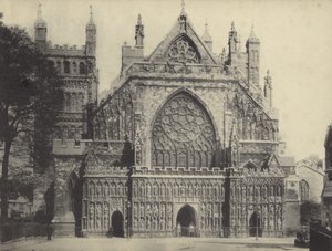 Zachodni front katedry w Exeter, Devon autorstwa English Photographer