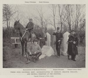 Gdzie spotykają się cztery kraje, przedstawiciele Niemiec, Belgii, Holandii i Terytorium Neutralnego na Pograniczu autorstwa English Photographer