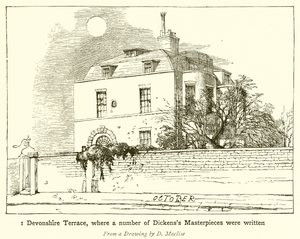 1 Taras Devonshire, gdzie napisano wiele arcydzieł Dickensa autorstwa English School