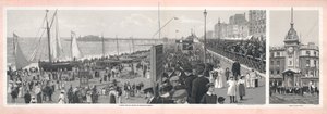Scena świąt bankowych na plaży w Brighton autorstwa English School