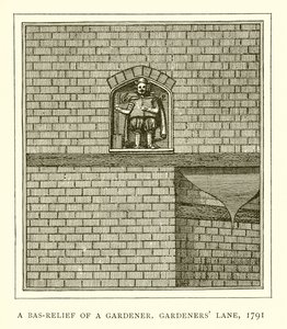 Płaskorzeźba ogrodnika, Gardeners Lane, 1791 autorstwa English School