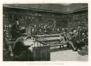 Wyprzedaż książek w sali aukcyjnej Sothebys autorstwa English School